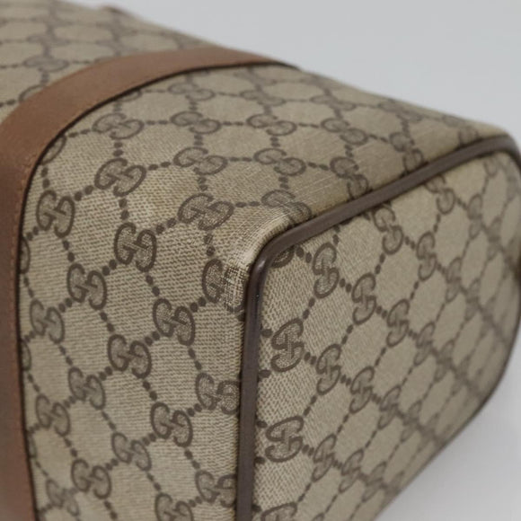 GUCCI GG Supreme Web Sherry Line Boston Bag PVC Beige Gold 40 02 007 Auth 126148