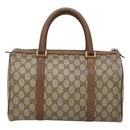 GUCCI GG Supreme Web Sherry Line Boston Bag PVC Beige Gold 40 02 007 Auth 126148-3