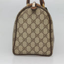 GUCCI GG Supreme Web Sherry Line Boston Bag PVC Beige Gold 40 02 007 Auth 126148-4