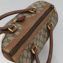 GUCCI GG Supreme Web Sherry Line Boston Bag PVC Beige Gold 40 02 007 Auth 126148-6