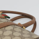GUCCI GG Supreme Web Sherry Line Boston Bag PVC Beige Gold 40 02 007 Auth 126148-8