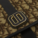 Christian Dior Trotter Canvas Shoulder Bag Brown Gold Auth 126151-17