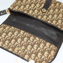 Christian Dior Trotter Canvas Shoulder Bag Brown Gold Auth 126151-10