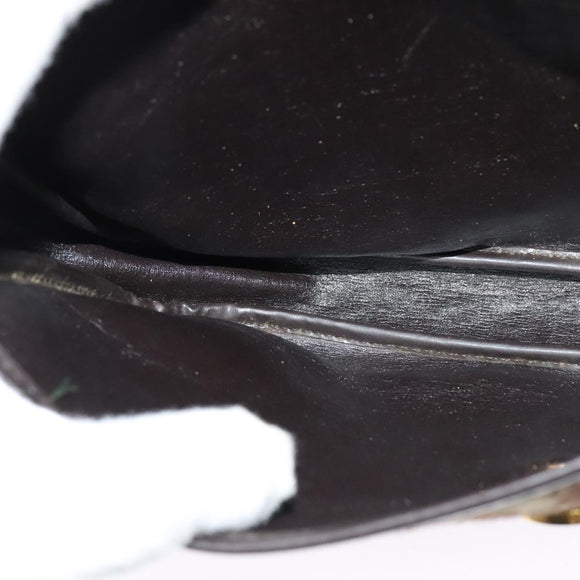 Christian Dior Trotter Canvas Shoulder Bag Brown Gold Auth 126151