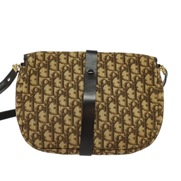 Christian Dior Trotter Canvas Shoulder Bag Brown Gold Auth 126151 - 0