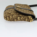 Christian Dior Trotter Canvas Shoulder Bag Brown Gold Auth 126151-4