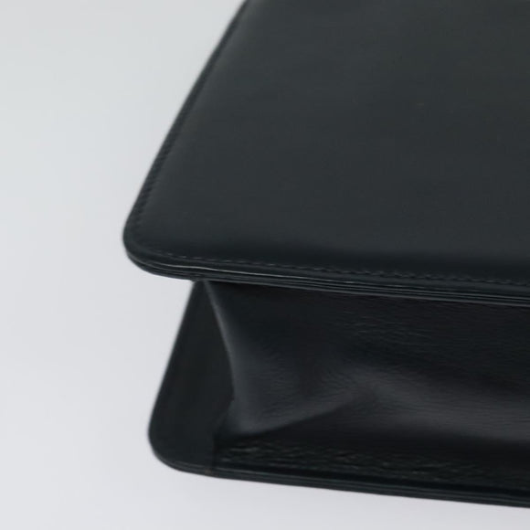 Burberrys Shoulder Bag Leather Navy Gold Auth 126153