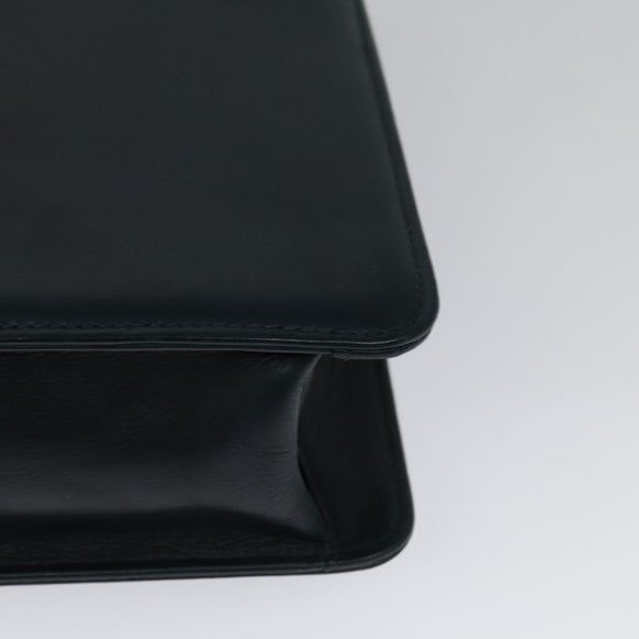 Burberrys Shoulder Bag Leather Navy Gold Auth 126153