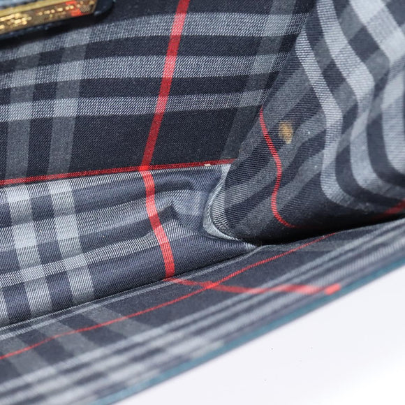 Burberrys Shoulder Bag Leather Navy Gold Auth 126153