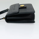 Burberrys Shoulder Bag Leather Navy Gold Auth 126153-3