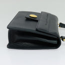 Burberrys Shoulder Bag Leather Navy Gold Auth 126153-4