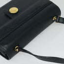 Burberrys Shoulder Bag Leather Navy Gold Auth 126153-6