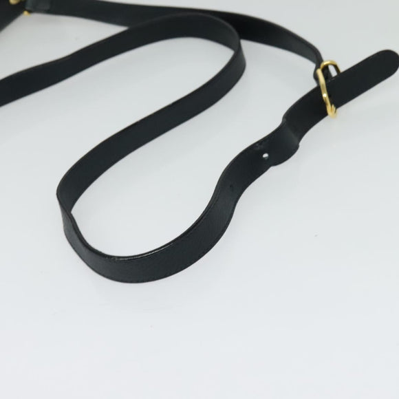 Burberrys Shoulder Bag Leather Navy Gold Auth 126153