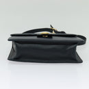 Burberrys Shoulder Bag Leather Navy Gold Auth 126153-5