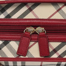 BURBERRY Nova Check Hand Bag Canvas Beige Gold Auth 126154-11