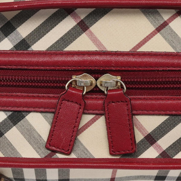 BURBERRY Nova Check Hand Bag Canvas Beige Gold Auth 126154