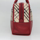 BURBERRY Nova Check Hand Bag Canvas Beige Gold Auth 126154-3