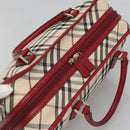 BURBERRY Nova Check Hand Bag Canvas Beige Gold Auth 126154-6