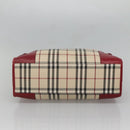 BURBERRY Nova Check Hand Bag Canvas Beige Gold Auth 126154-5