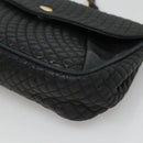 BALLY Shoulder Bag Leather Black Gold Auth 126155-10