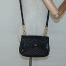 BALLY Shoulder Bag Leather Black Gold Auth 126155-19