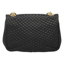 BALLY Shoulder Bag Leather Black Gold Auth 126155-3