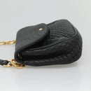 BALLY Shoulder Bag Leather Black Gold Auth 126155-4