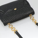 BALLY Shoulder Bag Leather Black Gold Auth 126155-6