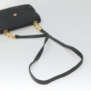 BALLY Shoulder Bag Leather Black Gold Auth 126155-7