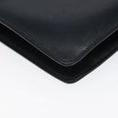 CELINE Shoulder Bag Leather Navy Gold Auth 126159-15