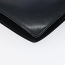 CELINE Shoulder Bag Leather Navy Gold Auth 126159-17