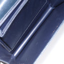 CELINE Shoulder Bag Leather Navy Gold Auth 126159-11