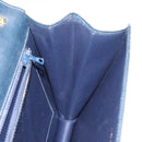 CELINE Shoulder Bag Leather Navy Gold Auth 126159-19