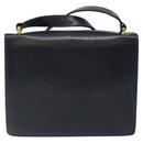 CELINE Shoulder Bag Leather Navy Gold Auth 126159-2
