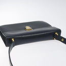 CELINE Shoulder Bag Leather Navy Gold Auth 126159-6