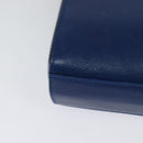 CELINE Shoulder Bag Leather Blue Gold Auth 126160-15