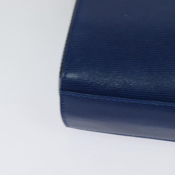 CELINE Shoulder Bag Leather Blue Gold Auth 126160