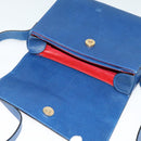 CELINE Shoulder Bag Leather Blue Gold Auth 126160-10