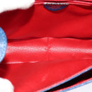 CELINE Shoulder Bag Leather Blue Gold Auth 126160-11