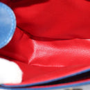 CELINE Shoulder Bag Leather Blue Gold Auth 126160-19