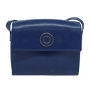 CELINE Shoulder Bag Leather Blue Gold Auth 126160-13