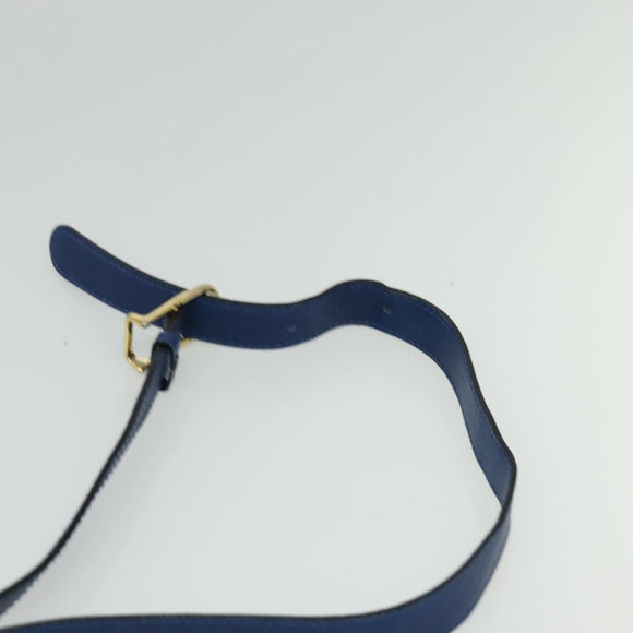 CELINE Shoulder Bag Leather Blue Gold Auth 126160
