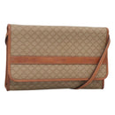 CELINE Macadam Canvas Shoulder Bag Beige Gold Auth 126162-1