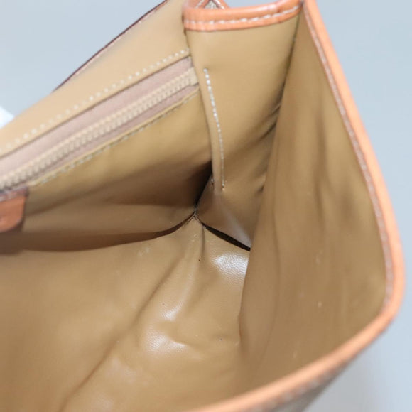 CELINE Macadam Canvas Shoulder Bag Beige Gold Auth 126162