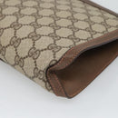 GUCCI GG Supreme Web Sherry Line Clutch Bag PVC Beige 89 01 033 Auth 126164-15