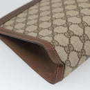 GUCCI GG Supreme Web Sherry Line Clutch Bag PVC Beige 89 01 033 Auth 126164-16