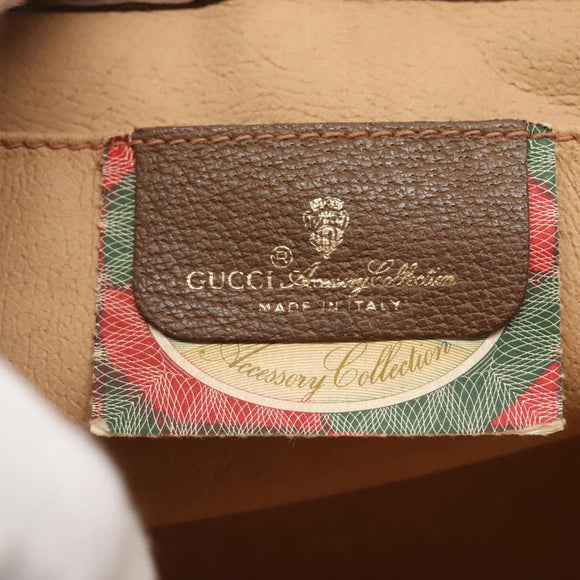 GUCCI GG Supreme Web Sherry Line Clutch Bag PVC Beige 89 01 033 Auth 126164