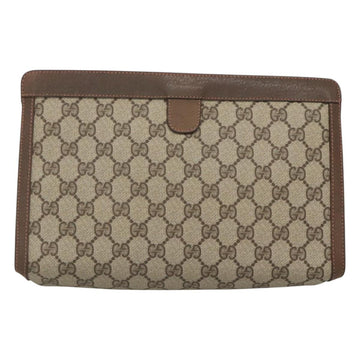 GUCCI GG Supreme Web Sherry Line Clutch Bag PVC Beige 89 01 033 Auth 126164 - 0