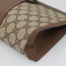 GUCCI GG Supreme Web Sherry Line Clutch Bag PVC Beige 89 01 033 Auth 126164-7