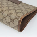 GUCCI GG Supreme Web Sherry Line Clutch Bag PVC Beige Gold 89 01 030 Auth 126165-10